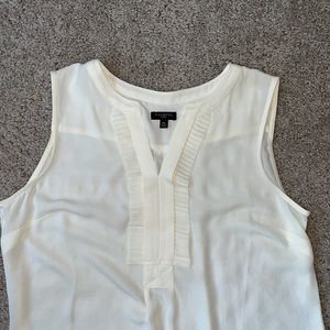 Talbots women's ivory shell with pleated V neck - size Mp